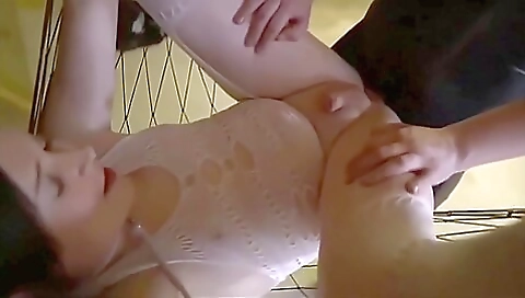 Two hot naked porn of two hot brunettes and red-haired shemale