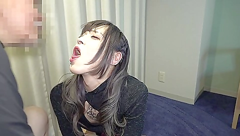 Japanese girl enjoying fucking her cunt and a deepthroat