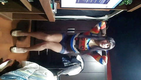 Romantic shemale solo with a beautiful ass and tits