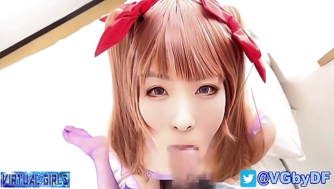 Shemale in red stockings fucks her boyfriend in the POV