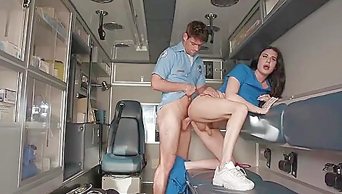 Nurse with a sexy ass fucks a nice round ass in her ass