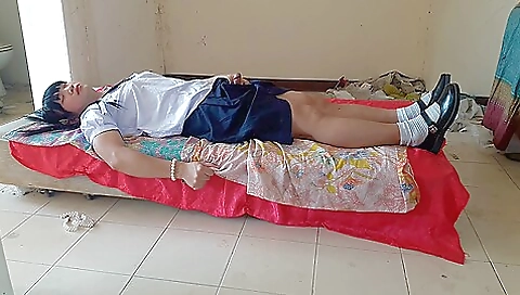 Cute asian student with a school uniform 100% amateur porn