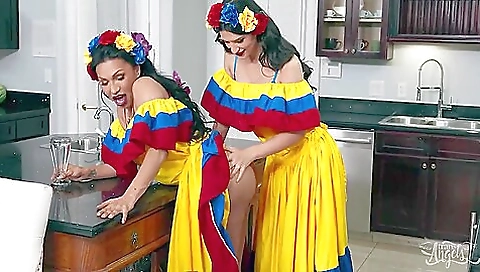 Bareback fuck on a big boobed brunette in a white shirt